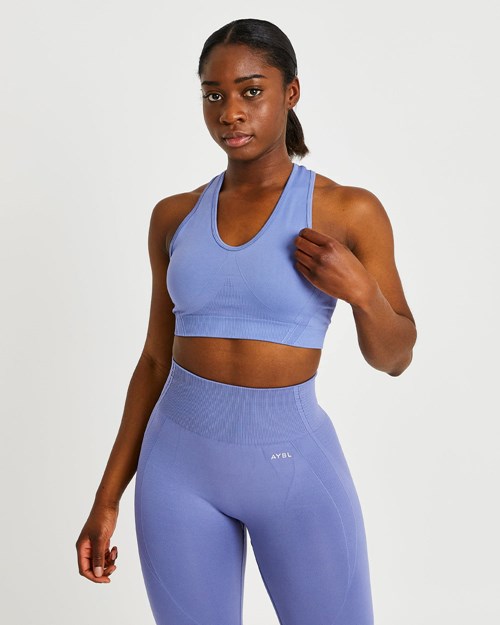 AYBL Balance V2 Seamless Sports Bra Azules | KZNCFQD-52