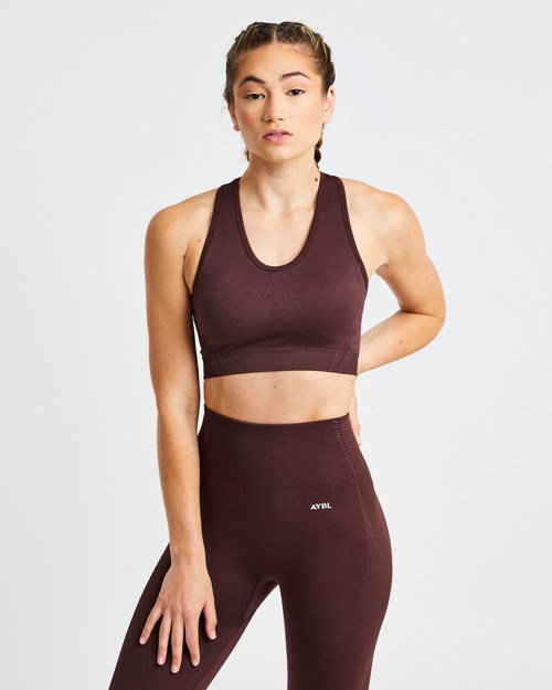 AYBL Balance V2 Seamless Sports Bra Chocolate Marrom | GANEPCU-28