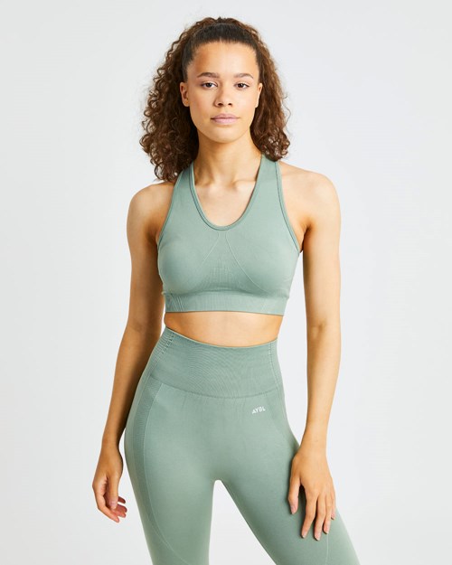 AYBL Balance V2 Seamless Sports Bra Verde Oliva Verdes | PWASQLH-69