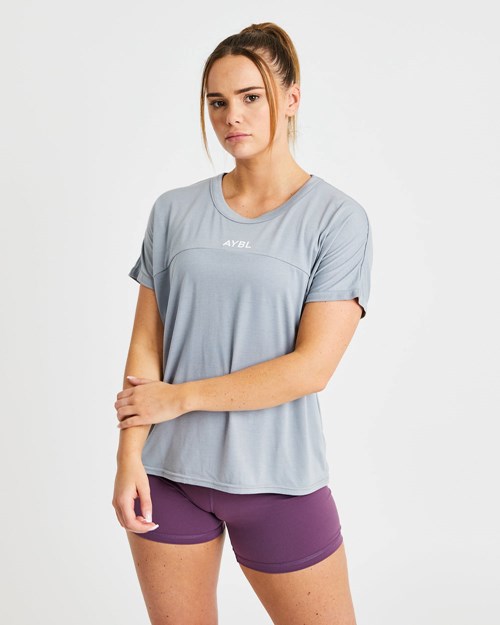 AYBL Boxy T Shirt Grises | OSKAXQV-12