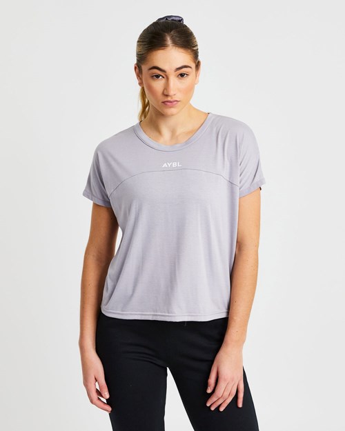 AYBL Boxy T Shirt Soft Lilac | GRLMVIK-10