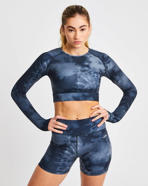 AYBL Core Long Sleeve Crop Top Negros | PYEVTAI-69