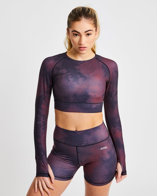 AYBL Core Long Sleeve Crop Top Rojos | PSOGXZL-03