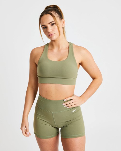 AYBL Core Sports Bra Verde Oliva | TLFGNXP-35