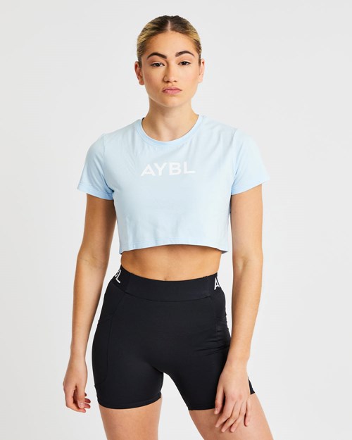AYBL Crop T Shirt Azules | LBWUMKJ-26