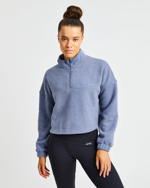 AYBL Effortless Oversized Cropped Fleece Azules | ORKDCZL-92