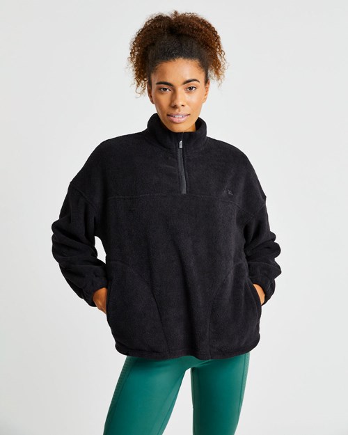 AYBL Effortless Oversized Fleece Negros | PERZYBD-56