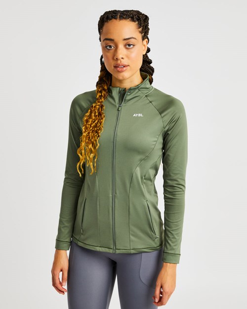 AYBL Effortless Zip Jacket Verde Oliva Verdes | XMJPARE-07