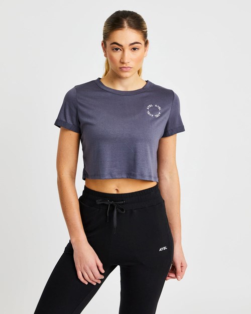 AYBL Element Crop Top Charcoal | OUZNTVL-30