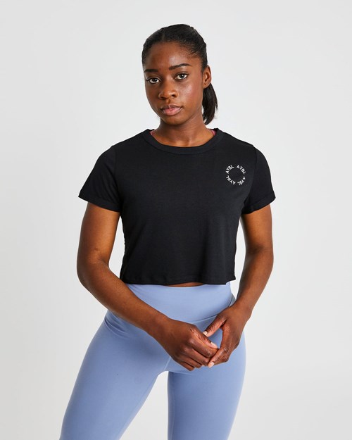 AYBL Element Crop Top Negros | UQANOHP-69