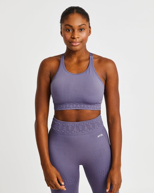 AYBL Elevate Seamless Sports Bra Morados | FICWOYS-35