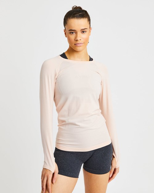 AYBL Embrace Seamless Long Sleeve T Shirt Soft Peach | PFUCOGK-17