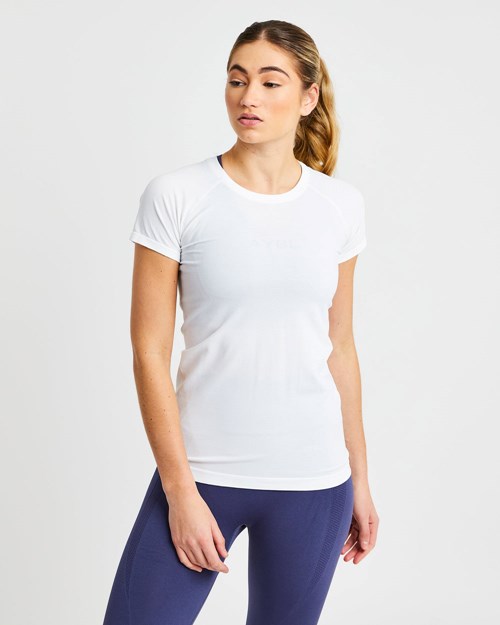 AYBL Embrace Seamless T Shirt Blancos | FLGKUVE-74
