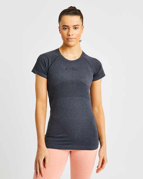AYBL Embrace Seamless T Shirt Negros | BTDHVGZ-83