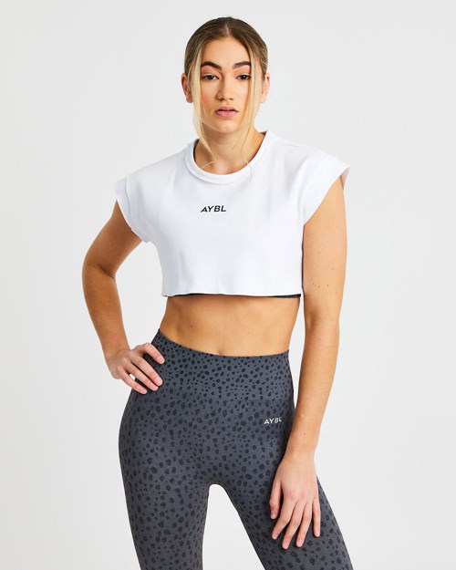 AYBL Entrenamiento Crop Top Blancos | ZBSVDJG-41
