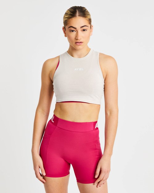 AYBL Entrenamiento Crop Vest Beige | DRXFOVK-67