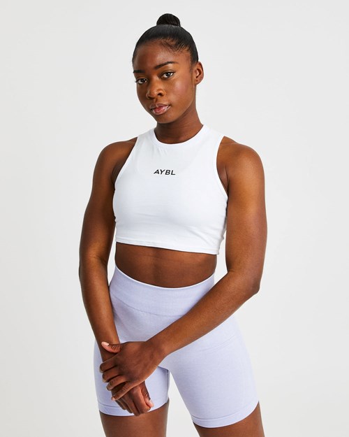 AYBL Entrenamiento Crop Vest Blancos | MCEVUIP-95