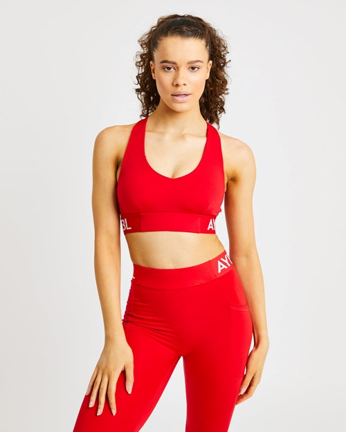 AYBL Entrenamiento Sports Bra Rojos | VKRSNEC-69