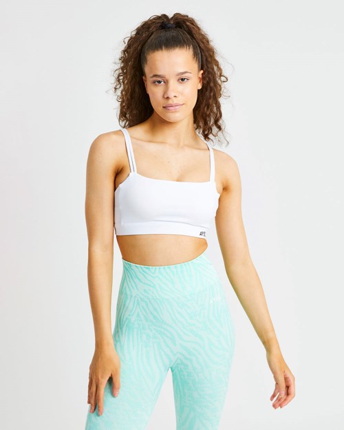 AYBL Essential Bandeau Sports Bra Blancos | XDVASMT-24