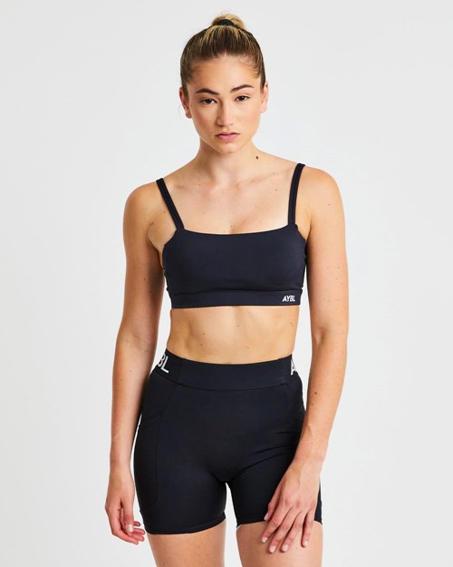 AYBL Essential Bandeau Sports Bra Negros | ZBNTLHU-43