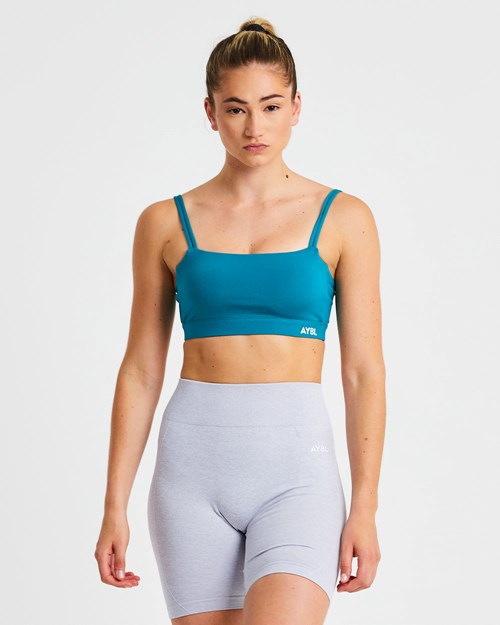 AYBL Essential Bandeau Sports Bra Teal | JMXKYFS-71