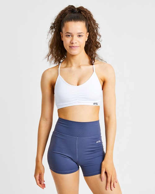 AYBL Essential Ruched Sports Bra Blancos | CRJKDVY-73