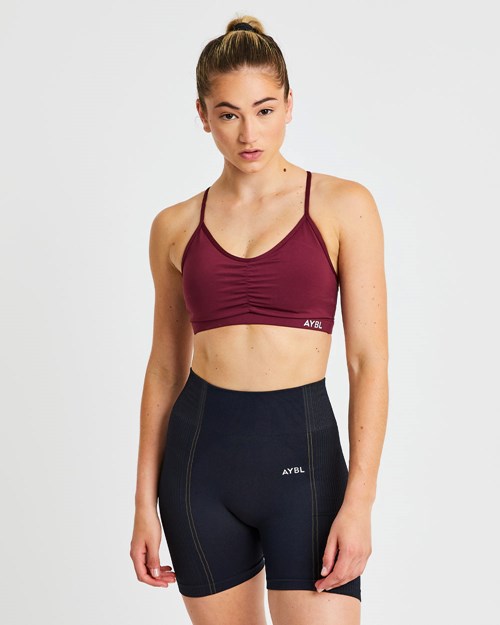 AYBL Essential Ruched Sports Bra Vino | AUFMBVL-13