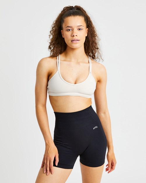 AYBL Essential Tiras Sports Bra Beige | WGOHVTA-60