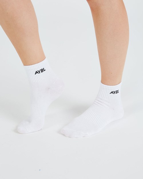 AYBL Everyday Ankle Socks (3 Pack) Blancos | FGELYCS-91