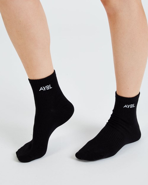 AYBL Everyday Ankle Socks (3 Pack) Negros | LAZKSVD-06