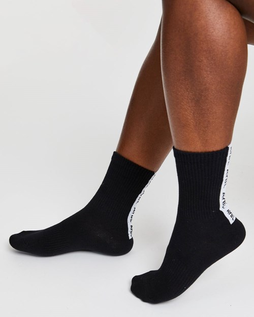 AYBL Everyday Back Stripe Crew Socks (3 Pack) Negros | BXPMKID-37