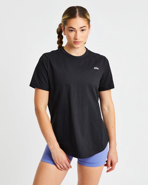 AYBL Everyday Oversized T Shirt Negros | WZCENFH-60