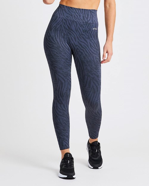 AYBL Evolve Animal Seamless Leggings Azules | UQLFHYZ-47
