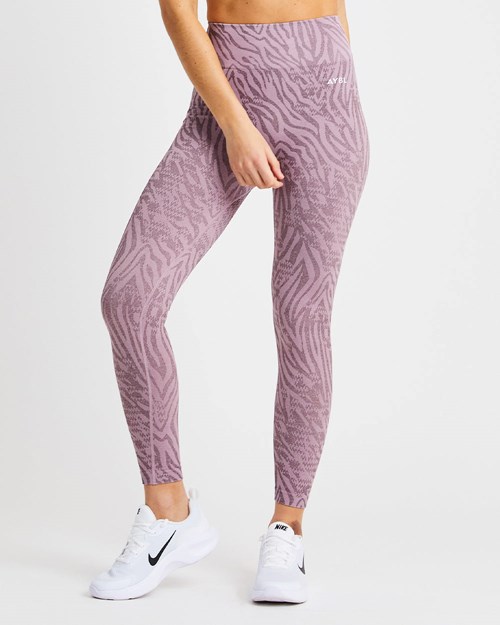 AYBL Evolve Animal Seamless Leggings Mauve Lilac | PKJQWXS-30