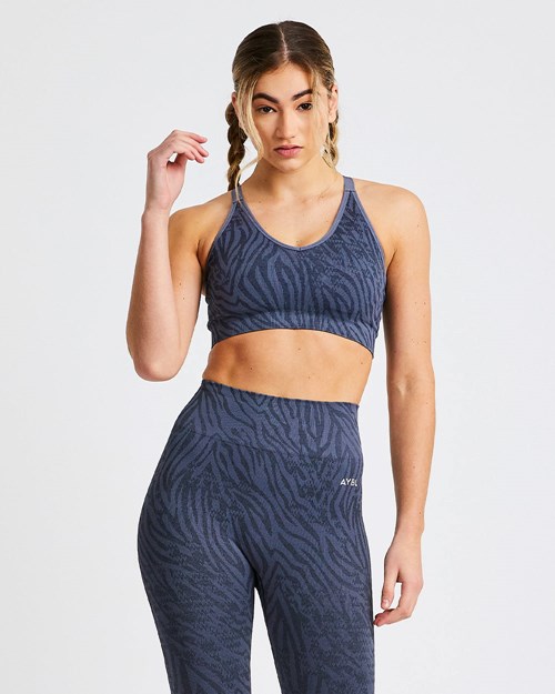 AYBL Evolve Animal Seamless Sports Bra Azules | JHFENBI-50