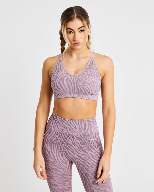 AYBL Evolve Animal Seamless Sports Bra Mauve Lilac | HGJKNVR-49