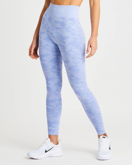 AYBL Evolve Camo Seamless Leggings Azules | JFLNCOH-71