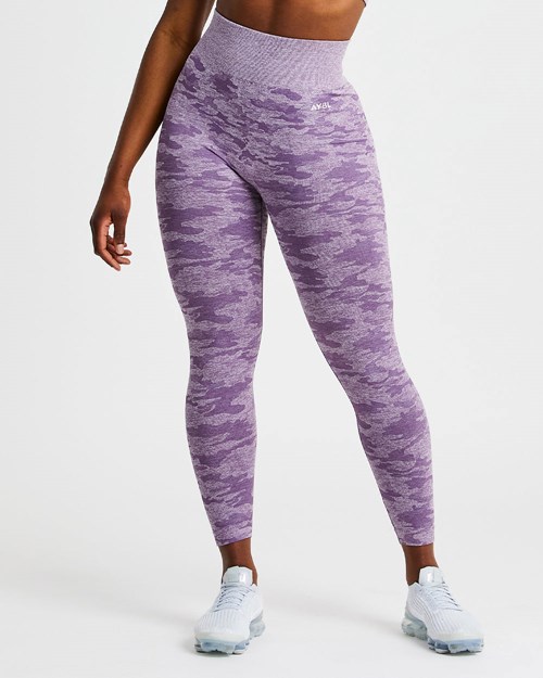 AYBL Evolve Camo Seamless Leggings Plum | NMZXHAS-85