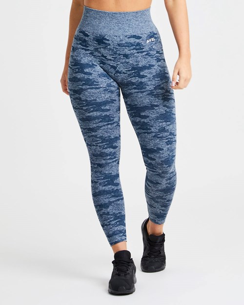 AYBL Evolve Camo Seamless Leggings Teal | OERXMHL-96