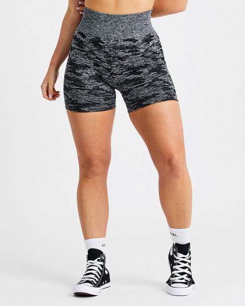 AYBL Evolve Camo Seamless Shorts Negros | DLMCNQT-54