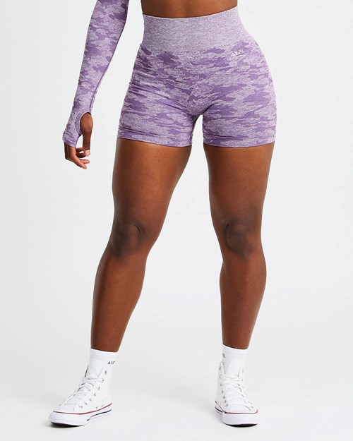 AYBL Evolve Camo Seamless Shorts Plum | UXTWFBS-81