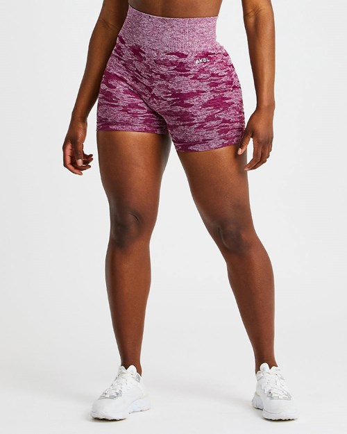 AYBL Evolve Camo Seamless Shorts Vino | HSXPAVT-34