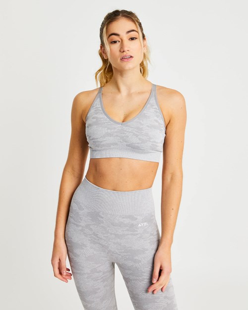 AYBL Evolve Camo Seamless Sports Bra Grises | ITCGXPS-81
