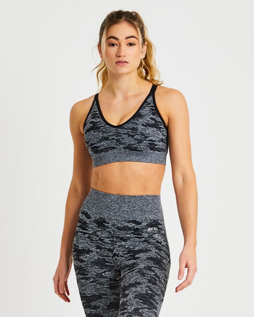 AYBL Evolve Camo Seamless Sports Bra Negros | IUBYGWJ-08