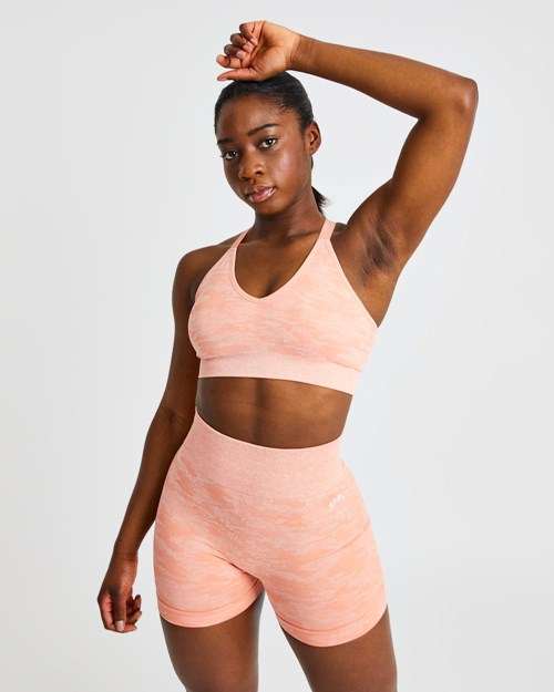 AYBL Evolve Camo Seamless Sports Bra Peach | EBMKSIQ-62