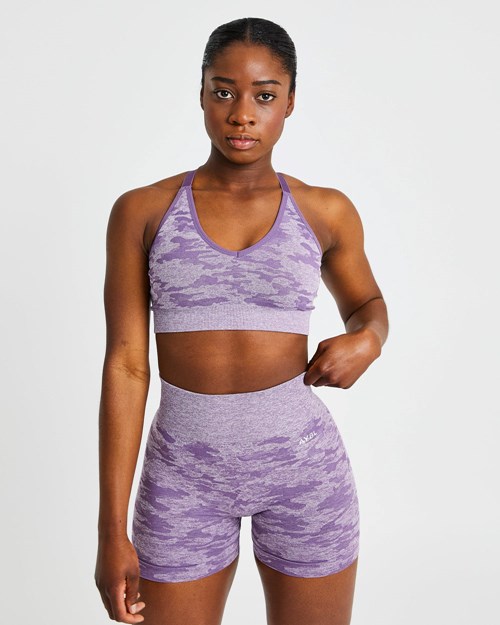 AYBL Evolve Camo Seamless Sports Bra Plum | PYFMXKZ-15