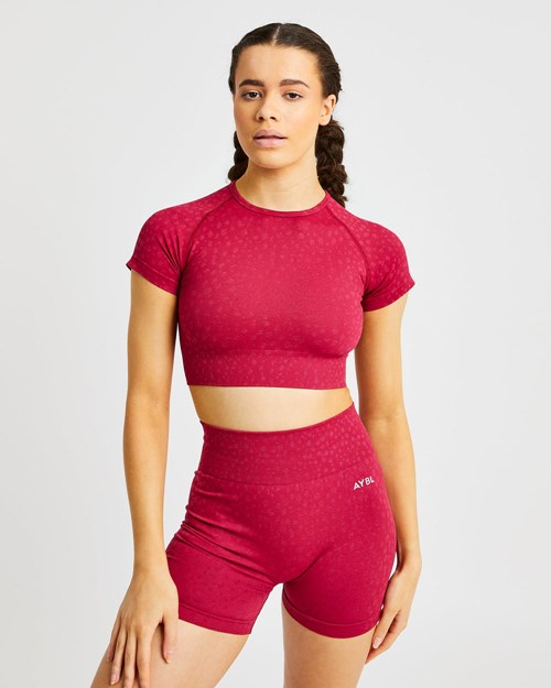 AYBL Evolve Speckle Seamless Crop Top Raspberry | LTXOAQW-92