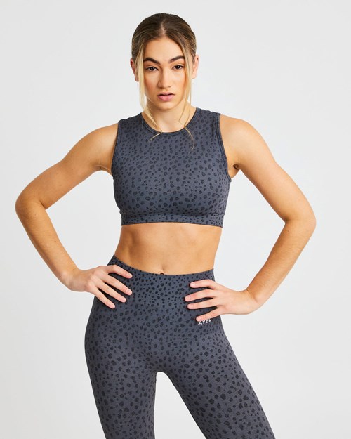 AYBL Evolve Speckle Seamless Crop Vest Charcoal | IFPRXSK-96