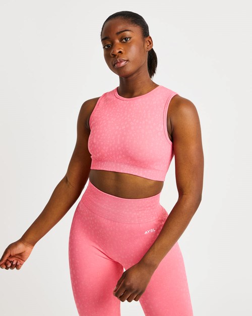 AYBL Evolve Speckle Seamless Crop Vest Coral Rosas | JTYSUOE-09