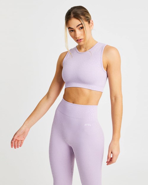 AYBL Evolve Speckle Seamless Crop Vest Lilac | BPCYSGF-03